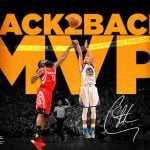 Signed Steph Curry photo back-to-back mvp