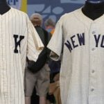 old Yankees game worn jerseys