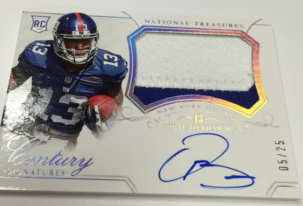 Odell Beckham 2014 Panini National Treasures football autographed card