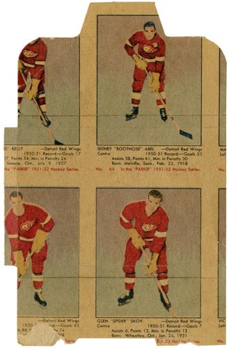 Parkhurst hockey wrapper 1952-53