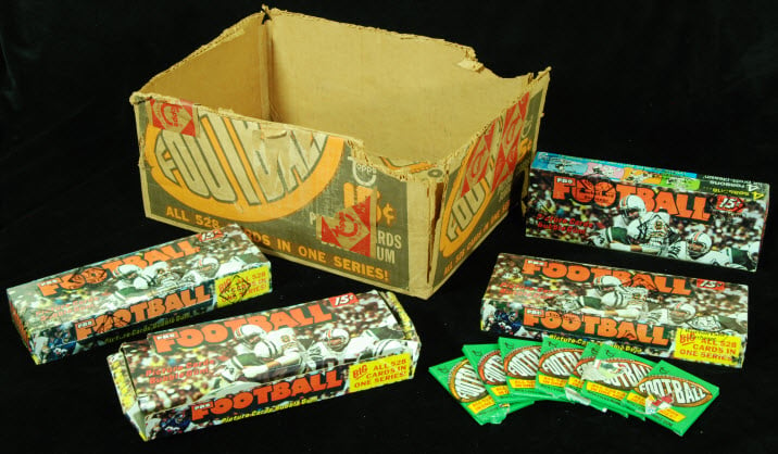 Topps 1974 football case boxes packs