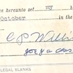 Joe Jackson signed document