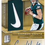 Carson Wentz Radiant Rookies gold patch 2016 Panini Spectra