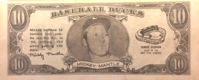 Topps Baseball Bucks 1962