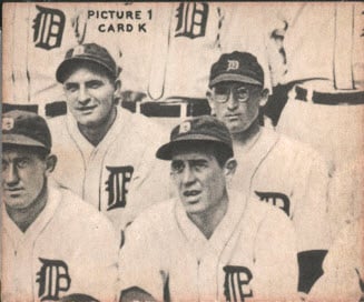 puzzle back 1935 Goudey baseball Tigers