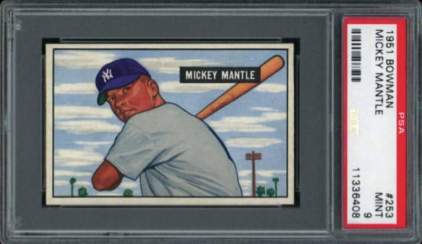 Mickey Mantle rookie card mint condition PSA 9