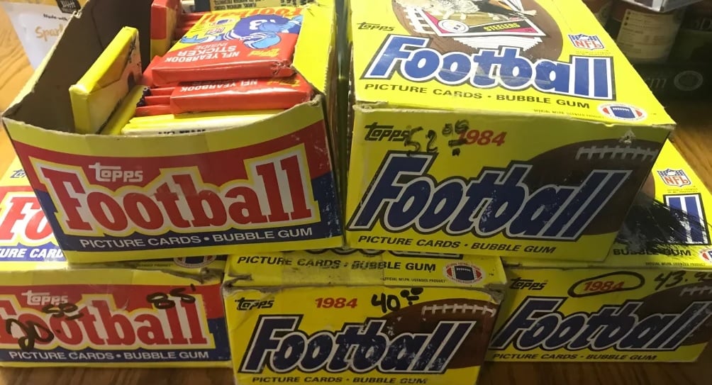 Topps football boxes 1984 1985