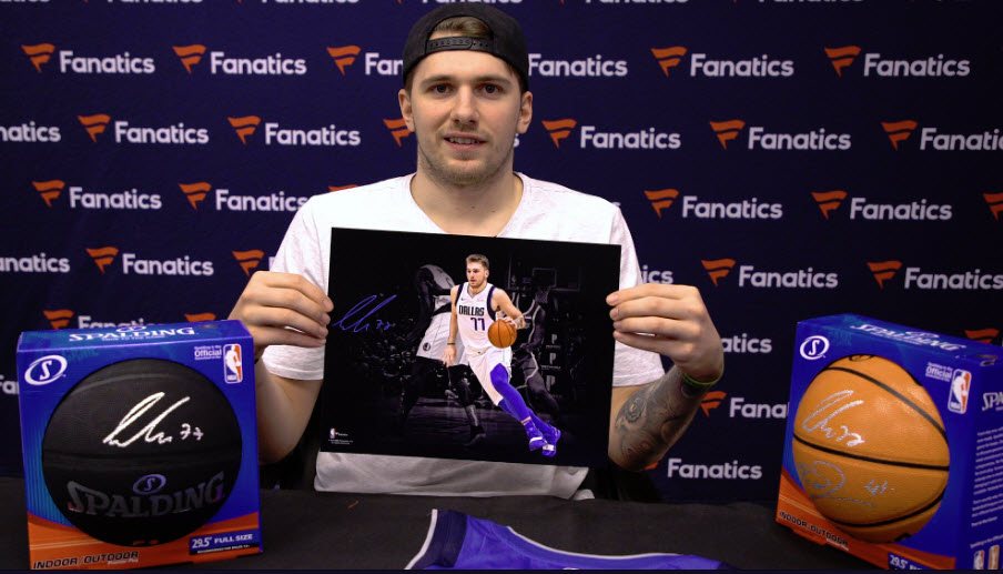 luka doncic signed basketball