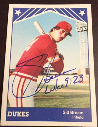 Autographed Sid Bream Card - Atlanta Braves