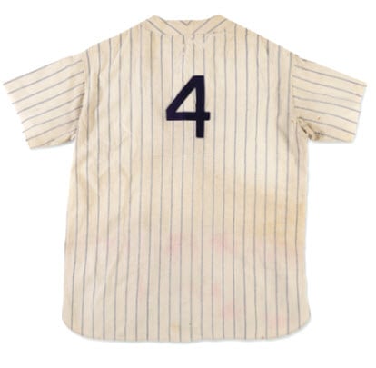 lou gehrig autographed jersey
