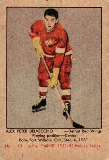 Alex Delvecchio Detroit Red Wings Autographed Signed Retro