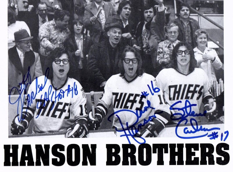 Puttin' on the foil! The Hanson Brothers will go down as the biggest g