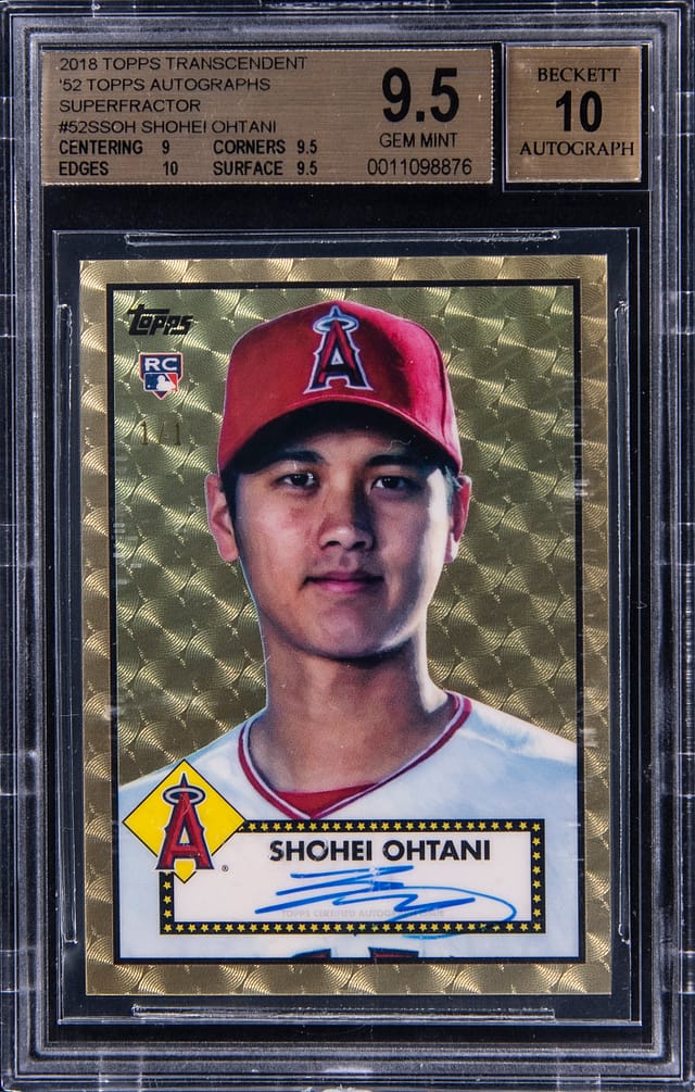 Ohtani Transcendent Rookie SuperFractor, Early MJ Game Jersey Auto