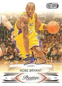 Panini Prestige Kobe Bryant autographed card