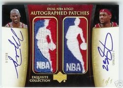 Upper Deck Exquisite Michael Jordan LeBron James dual autograph  card